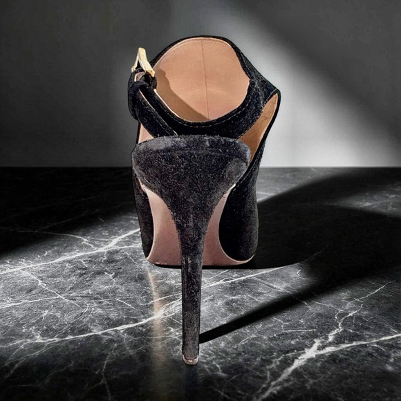 Tory Burch Brittania 100mm Suede Sandals – Black – Size 9.5 - Picture 8 of 16